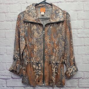 Hearts‎ of Palm Shiny Animal Print Jacket Womens 8 Fairy Glamcore Shimmer Artsy